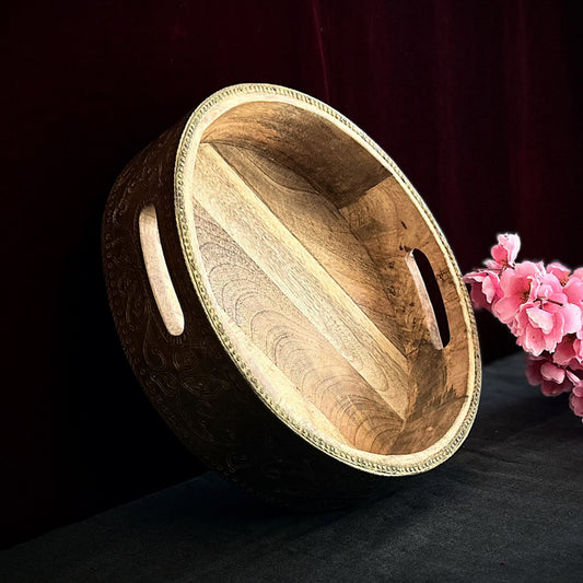 Mango Wood Round Serving Tray