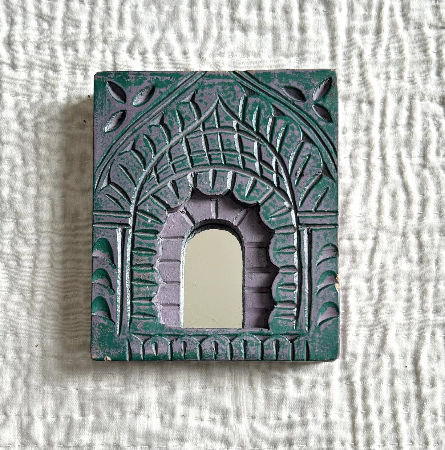 traditional rustic carved wood wall mirror frames (set of 3) | ethnic home decor