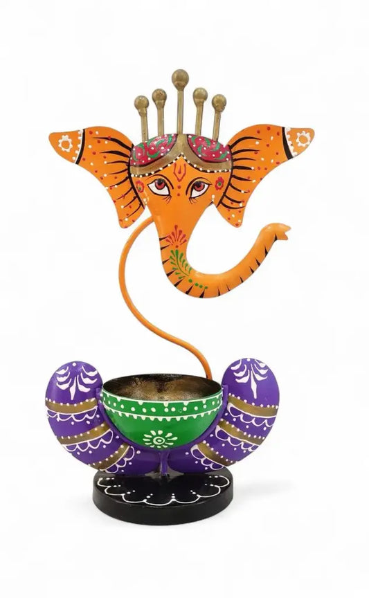 Iron T-Light Ganesha Holder