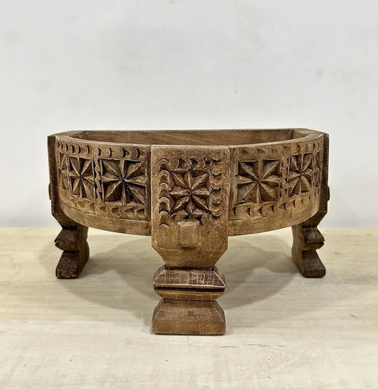 Wooden Carved Décor Chakki