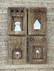 Set of 4 Wooden Temple Mirror Frames – Handcrafted Wall Décor