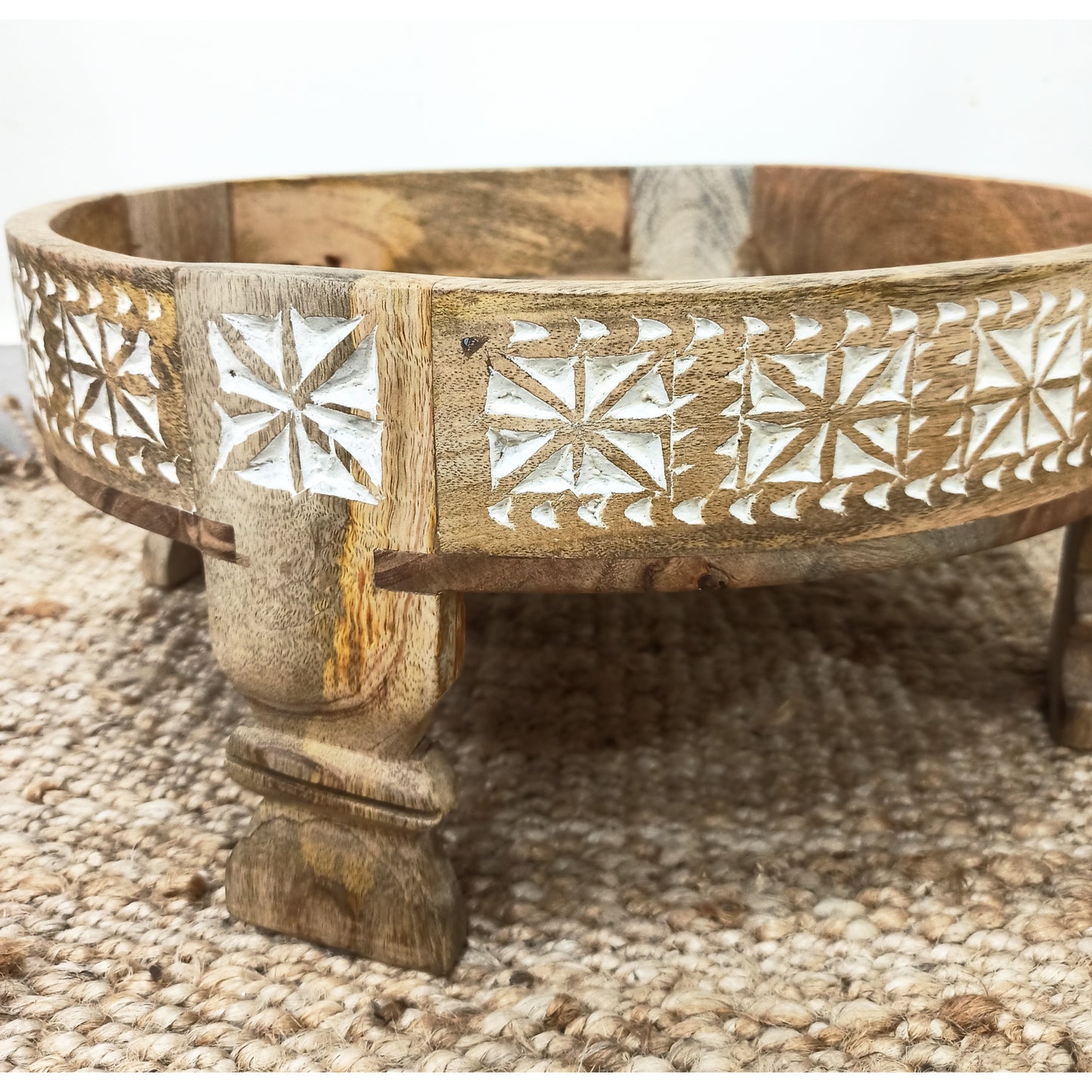 wooden décor chakki table / grinder coffee table