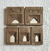 Hand-Carved Wooden Temple Mirror Frame Set (Set of 5)