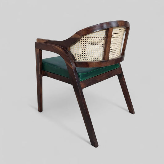 Solid Sheesham Wood Accent Dining Arm Chair For Home Walnut Finish.