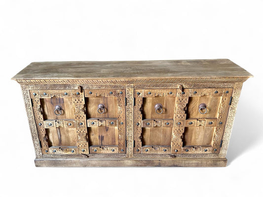 Solid Mango Wood Carved Side Board