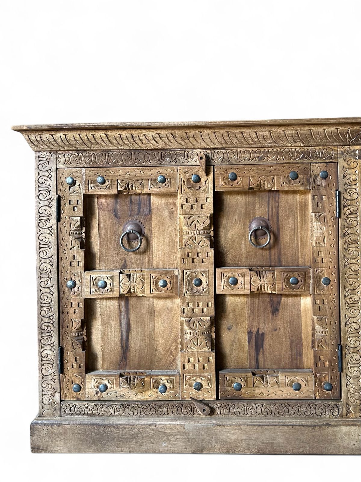 solid mango wood carved side board