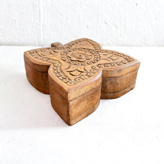 Wooden Hand Carved Spice Box