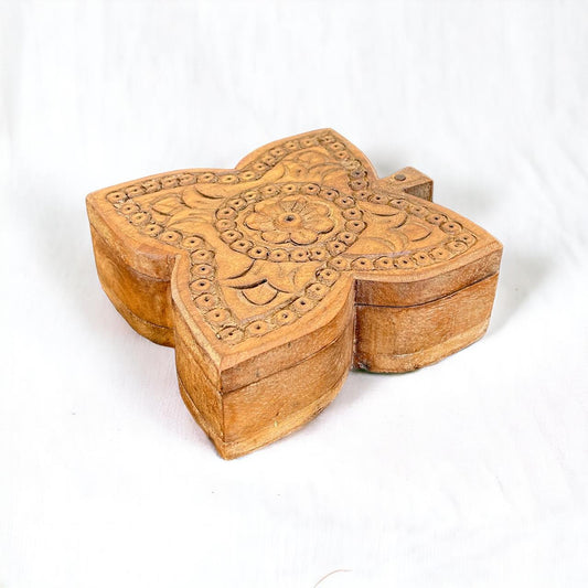 Wooden Hand Carved Spice Box