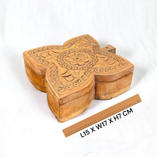 Wooden Hand Carved Spice Box
