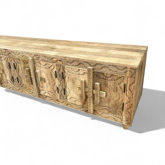 Solid Mango Wood Carved Side Board