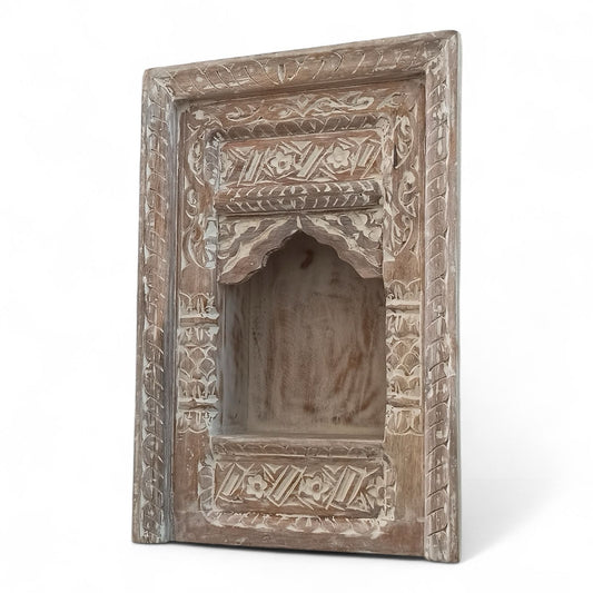 Hand Carved Wall Decor Wood Jarokha Wall Shelf