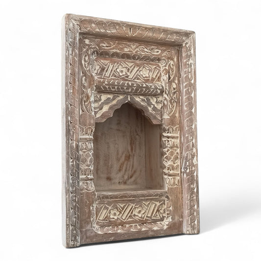 Hand Carved Wall Decor Wood Jarokha Wall Shelf