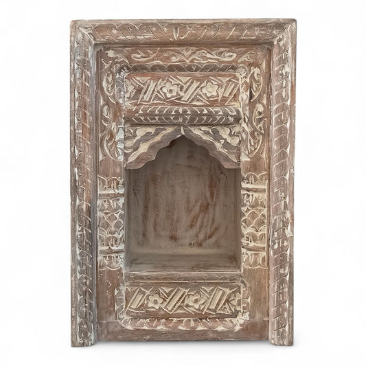 Hand Carved Wall Decor Wood Jarokha Wall Shelf