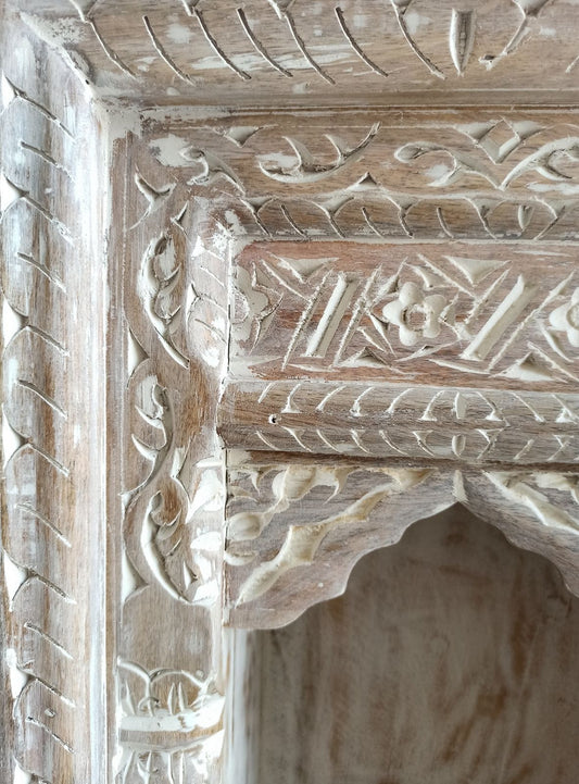Hand Carved Wall Decor Wood Jarokha Wall Shelf