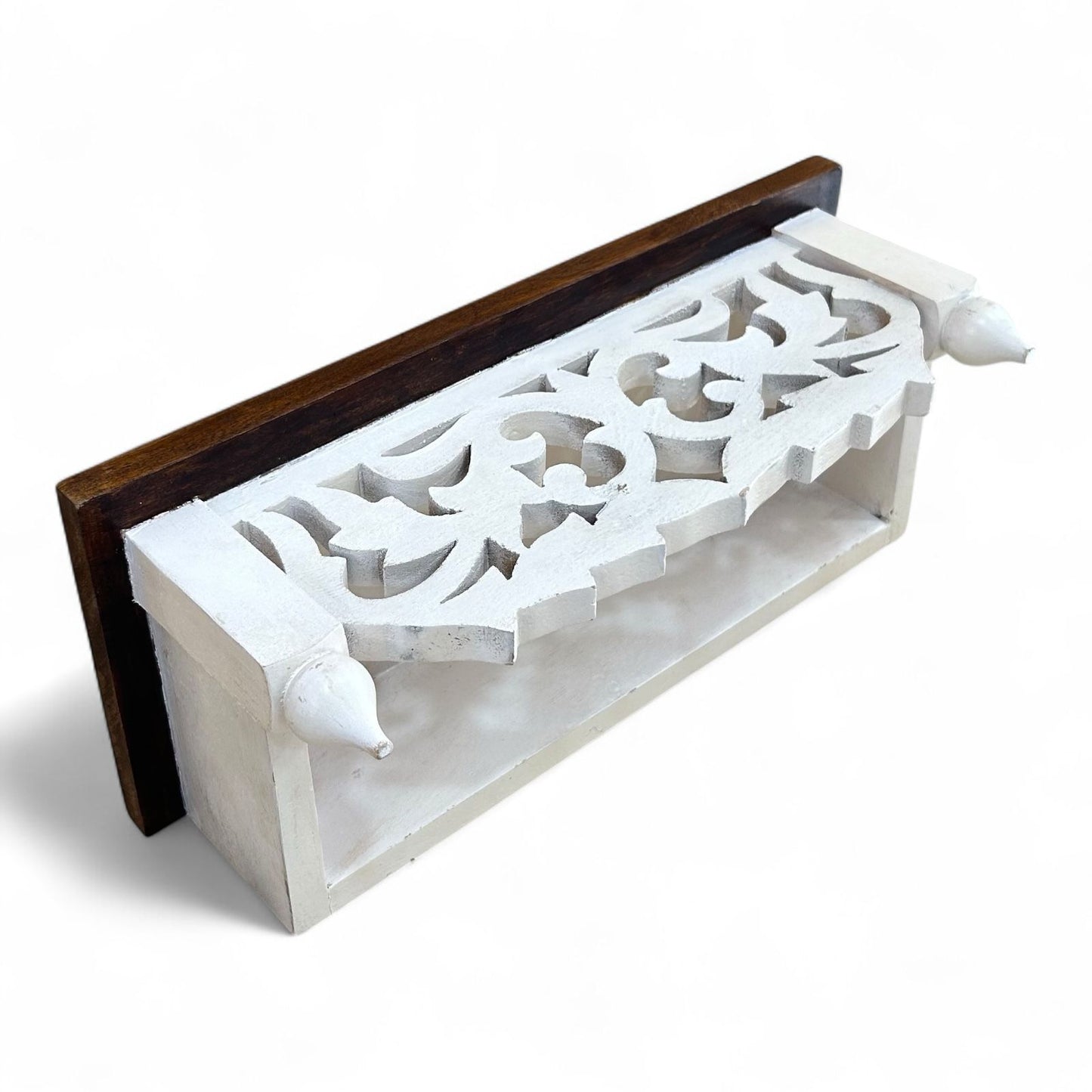 mango wood handcrafted wall shelf