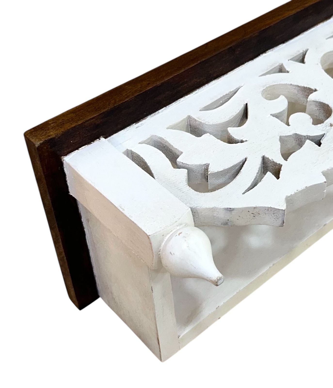 mango wood handcrafted wall shelf