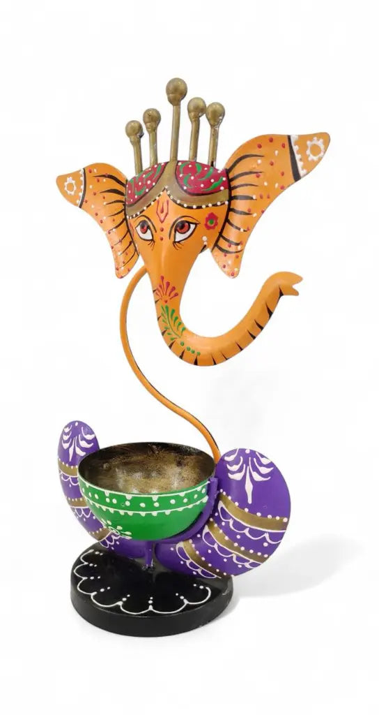 iron t-light ganesha holder