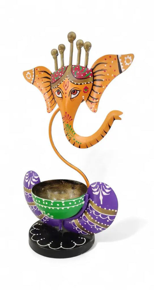 Iron T-Light Ganesha Holder