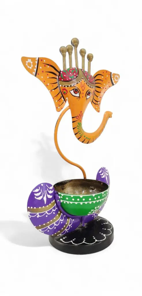 Iron T-Light Ganesha Holder