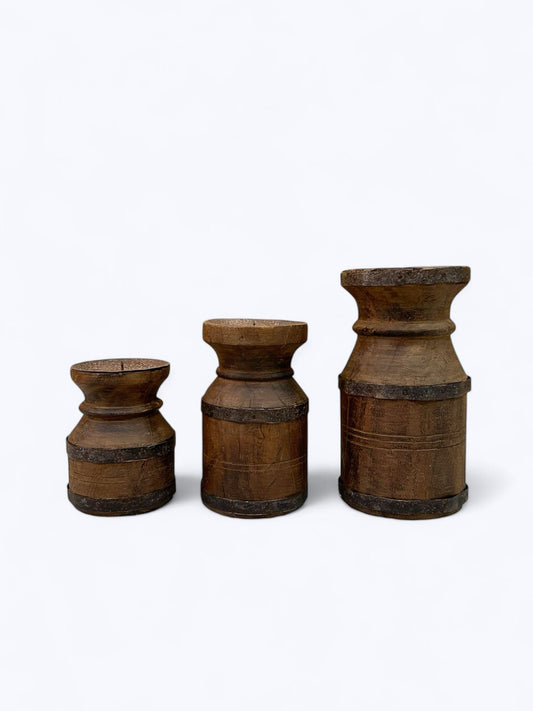 Reclaimed Wood Candle Holder Set Of 3