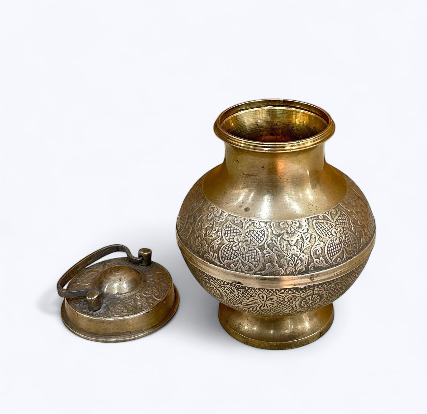 antique brass holy water pot kamandal