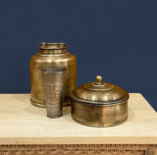 Vintage Brass Chapati Box