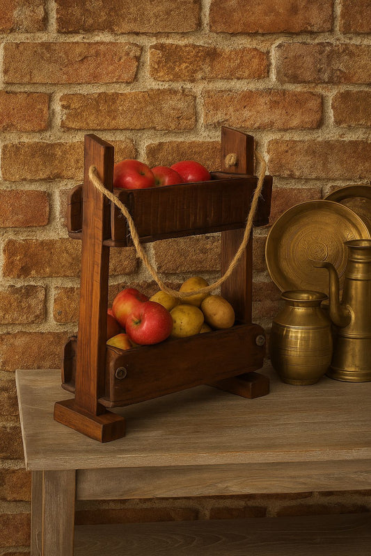 Vintage Wooden Brick Mould Tray – Antique Brown