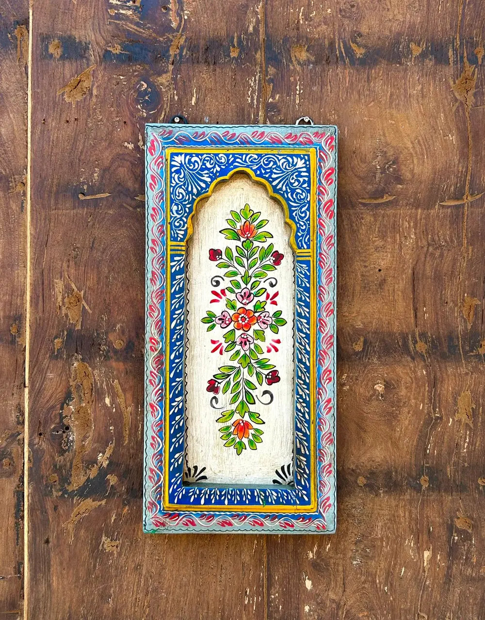hand-painted traditional floral wooden wall frame