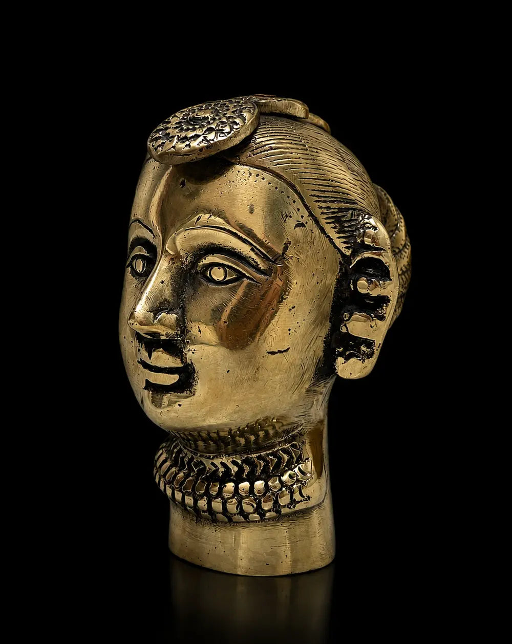 handcrafted brass gouri idol statue