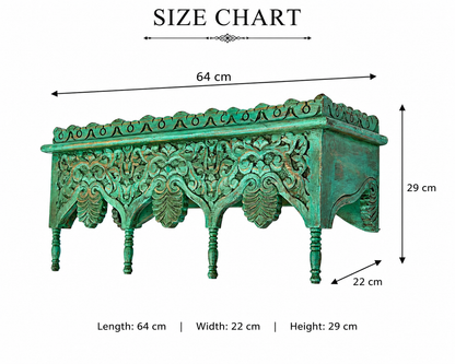 Hand Carved Mango Wood Wall Shelf