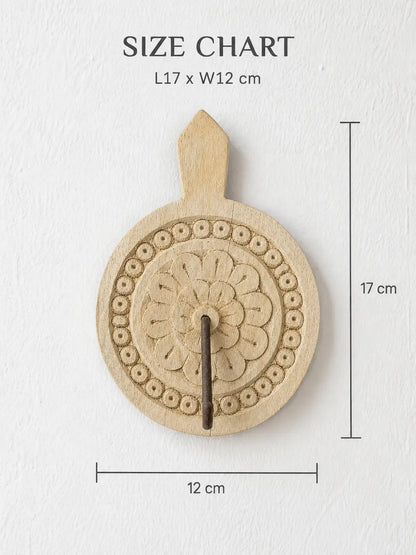 Handcrafted Mango Wood Wall Hook Hanger | Bleached Finish Decorative Wall Hook | Rustic Wooden Key & Towel Holder