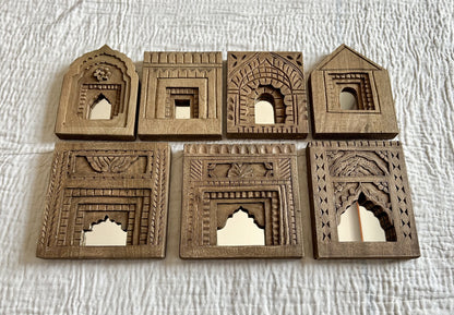 Ethnic Rajasthani-Style Hand-Etched Wooden Arch Mirror Frames Collection