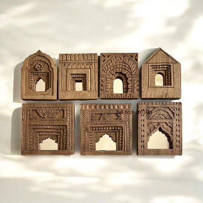 Ethnic Rajasthani-Style Hand-Etched Wooden Arch Mirror Frames Collection