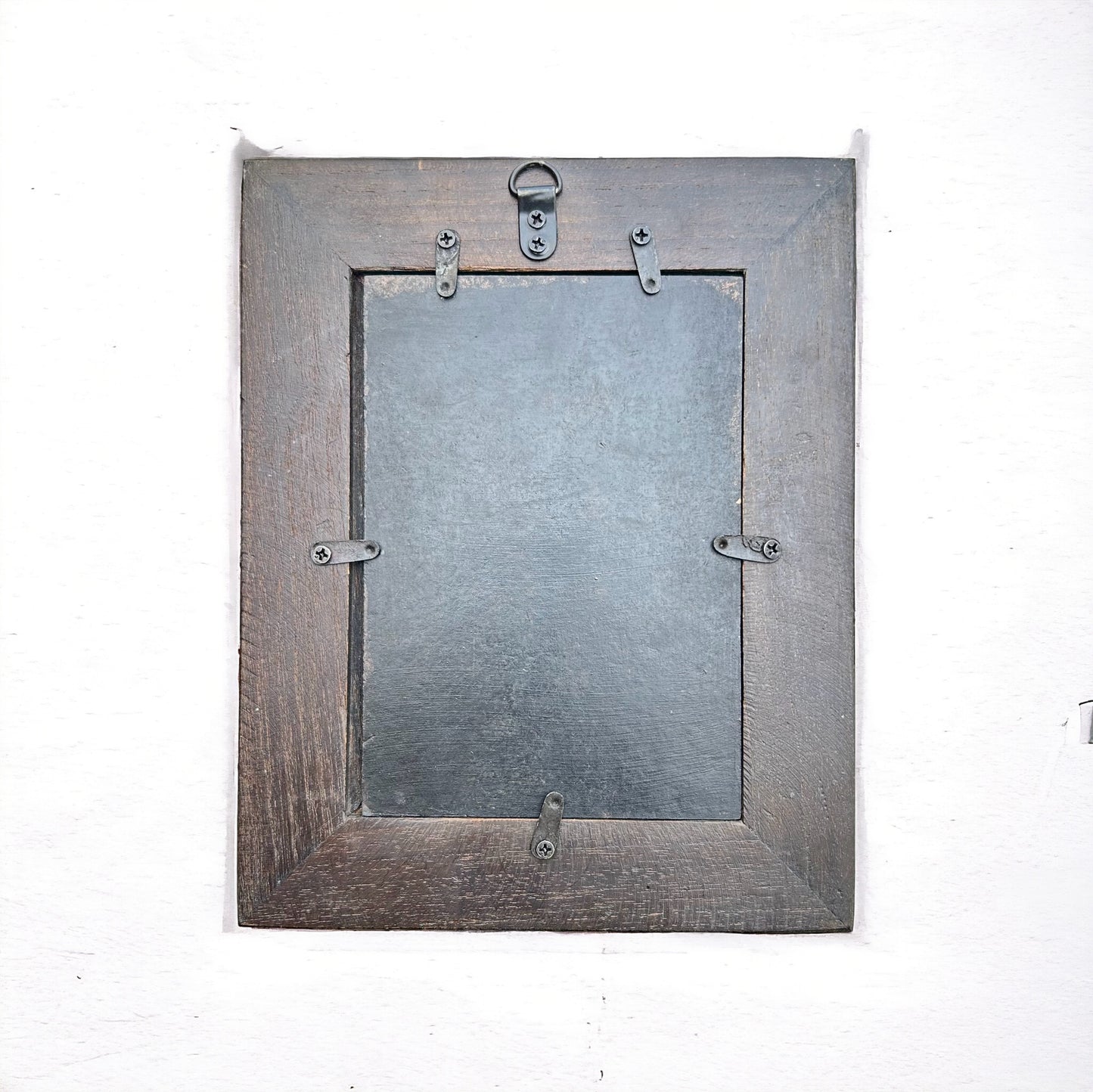 wall decor mirror frame with brass inlay