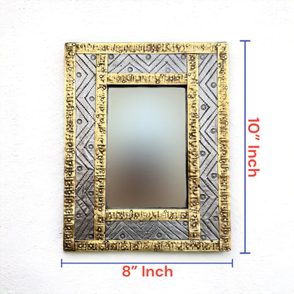Wall Decor Mirror Frame With Brass Inlay