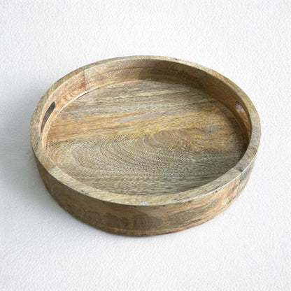 Solid Mango Wood Round Serving Tray