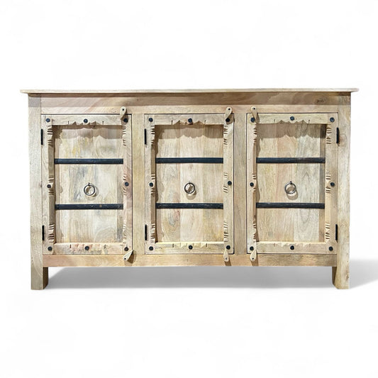 Solid Mango Wood Side Board 3 Doors