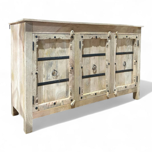 Solid Mango Wood Side Board 3 Doors