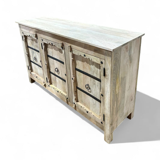 Solid Mango Wood Side Board 3 Doors