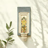 Hand-Painted Wooden Wall Decor Frame with Shelf – White & Grey Arch Design