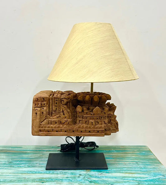 Vintage Wooden Door Bracket Lamp – Handcrafted Upcycled Decor by The Blue Cottage