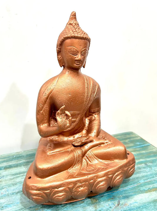 Vintage Bronze Finish Buddha Statue | Handcrafted Decorative Idol