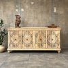 Handcrafted Mango Wood Sideboard Cabinet in Natural Finish