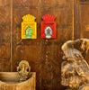 Hand-Painted Wooden Jharokha Wall Frames – Traditional Bird & Floral Art (Set of 2)