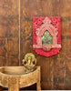 Hand-Carved & Hand-Painted Wooden Jharokha Wall Frame with Mini Shelf – Floral Art