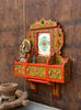 Hand-Painted Wooden Wall Cabinet with Doors | Traditional Floral Wall Décor