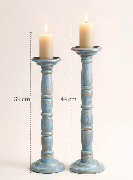 Wooden Candle Holders – Set of 2