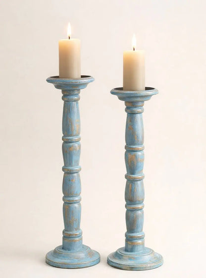 Wooden Candle Holders – Set of 2