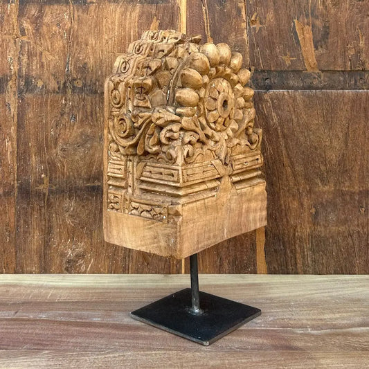 Vintage Hand-Carved Wooden Table Décor Bracket | Antique Accent Piece