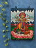 Hand-Painted Lakshmi-Vishnu Ardh Swaroop Vintage Style Wooden Wall Art